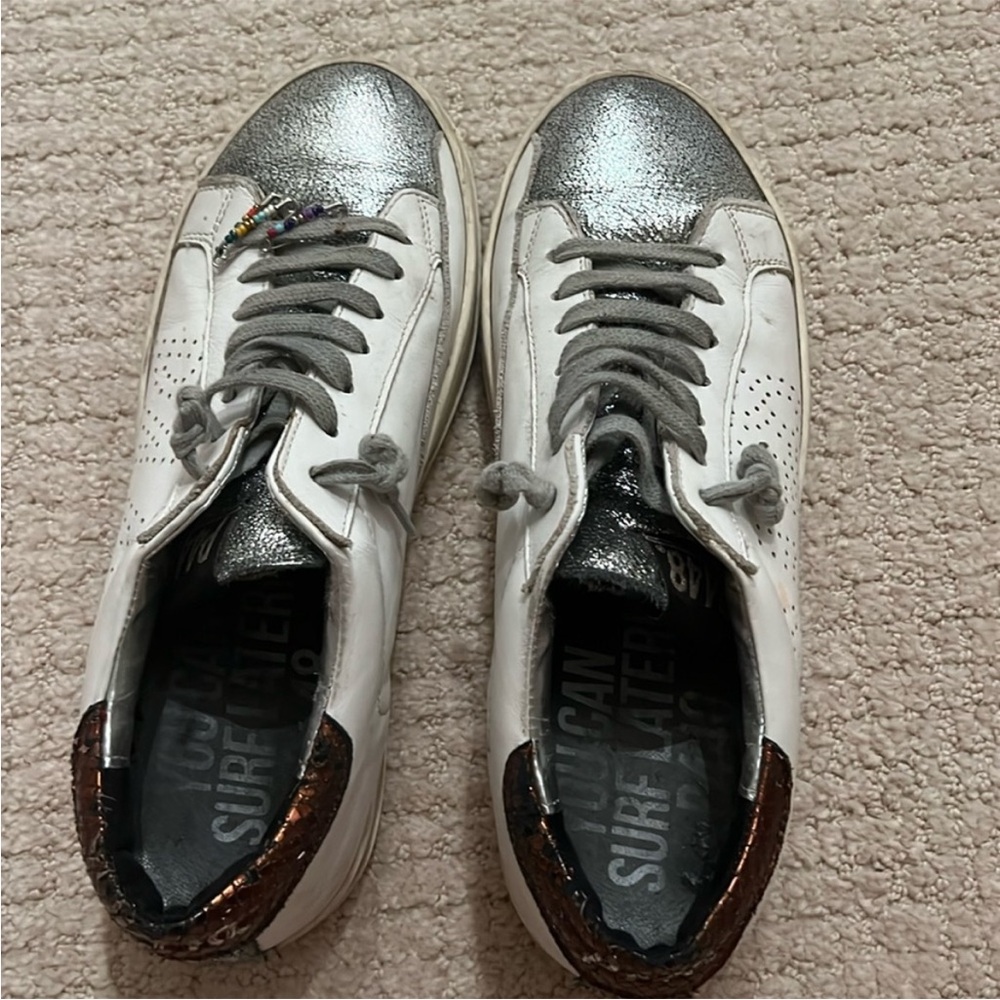 P448 Women's Sneakers in Silver and White size 40